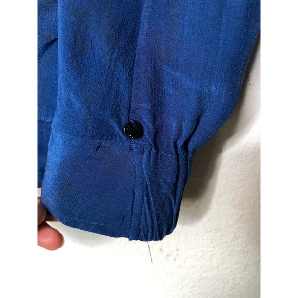 Scotch & Soda Blue Long Sleeve Knot Front Blouse Top Size Large Office - Picture 6 of 16